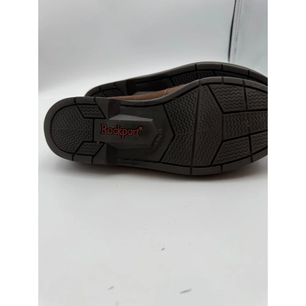 Rockport Mens ME 5112 Dark Brown Leather Boat Shoes Moc Toe Loafers Size 8.5 W
